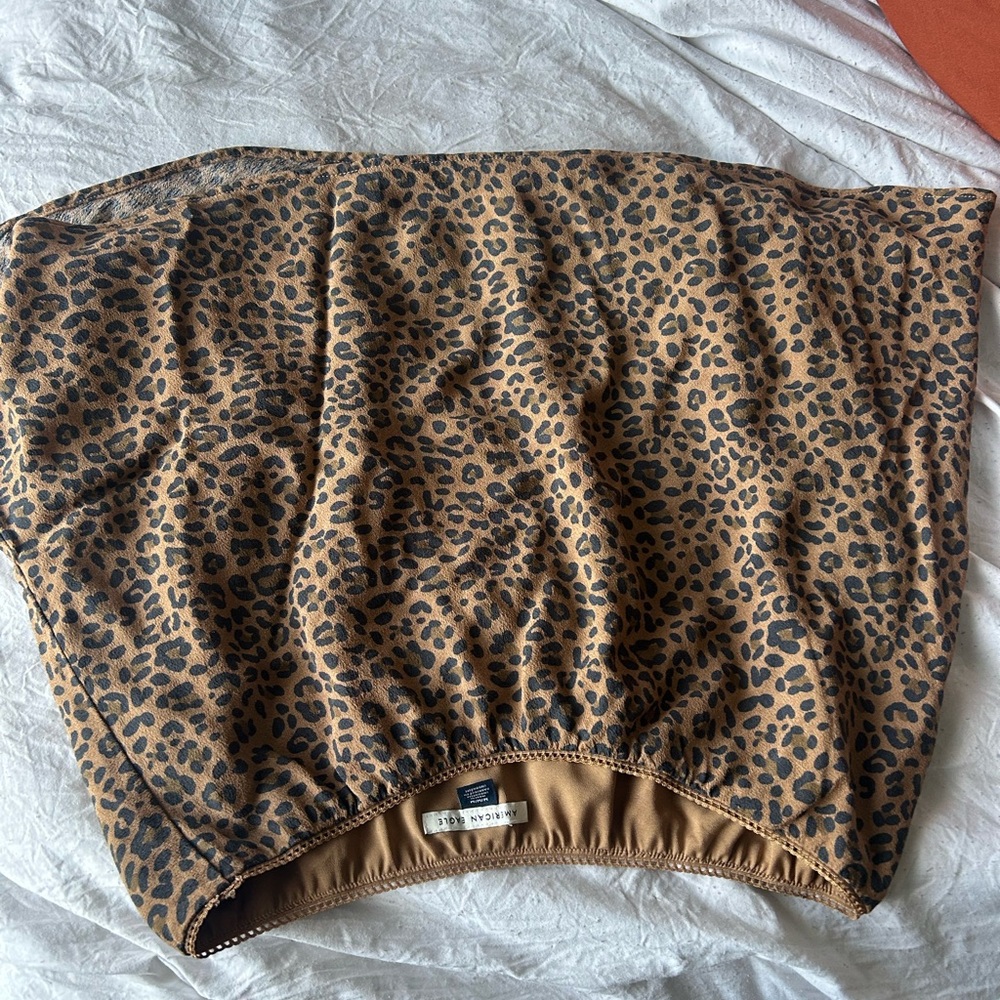 American Eagle Outfitters Brown and Black Animal Print Top
